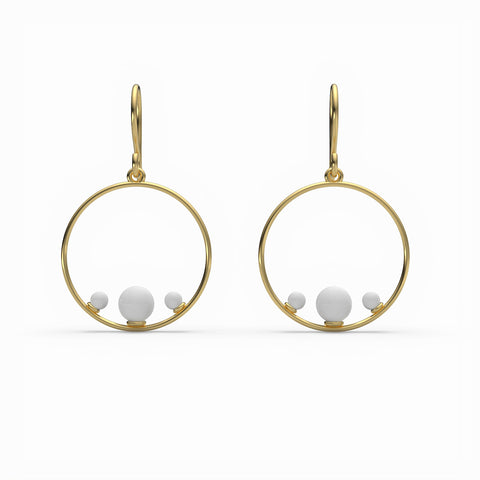 Lily Sterling Silver Round Synthetic Pearl Earrings