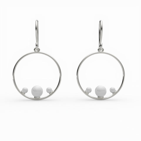 Lily Sterling Silver Round Synthetic Pearl Earrings