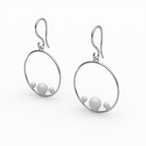 Lily Sterling Silver Round Synthetic Pearl Earrings