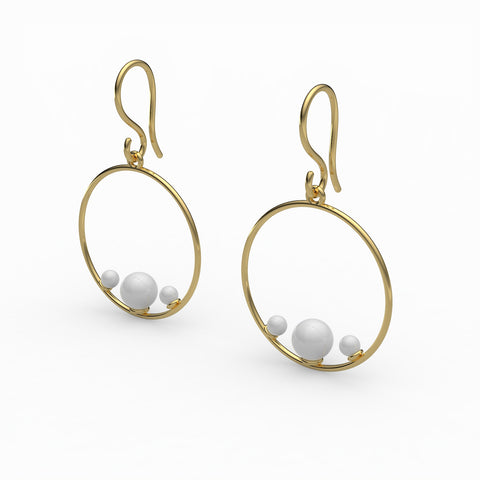 Lily Sterling Silver Round Synthetic Pearl Earrings