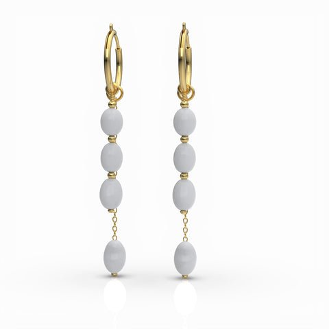 Lily Sterling Silver Synthetic Pearl Earrings