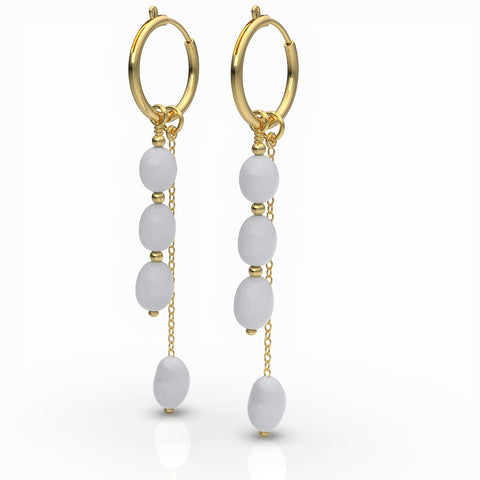 Lily Sterling Silver Synthetic Pearl Earrings