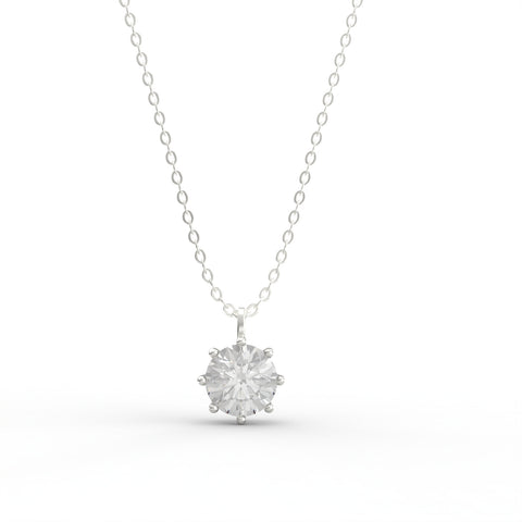 Aro Sterling Silver White Cubic Zirconia Necklace