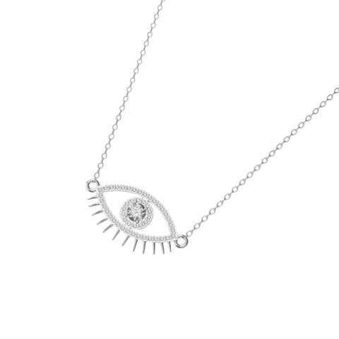 Vela Sterling Silver White Cubic Zirconia Necklace