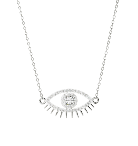 Vela Sterling Silver White Cubic Zirconia Necklace
