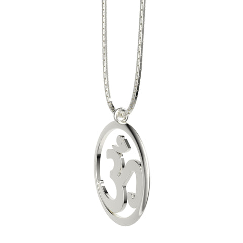 Zoe Sterling Silver Elegant OM Pendant