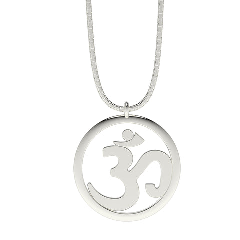 Zoe Sterling Silver Elegant OM Pendant
