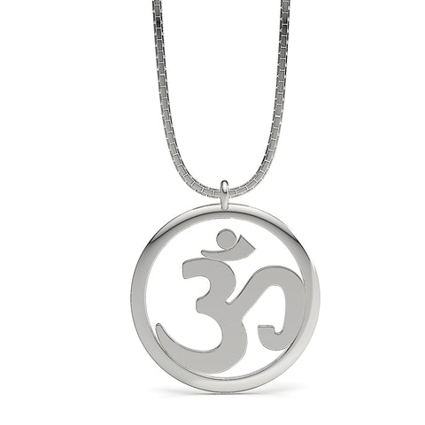 Zoe Sterling Silver Elegant OM Pendant