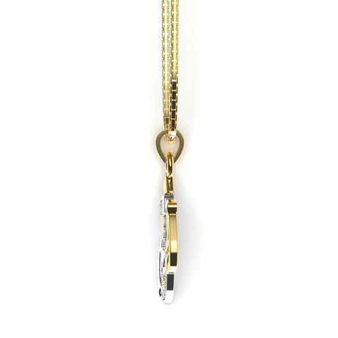 Rin Sterling Silver White Cubic Zirconia Ganesh Necklace