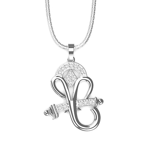 Tia Sterling Silver White Cubic Zirconia Ganesh Pendant