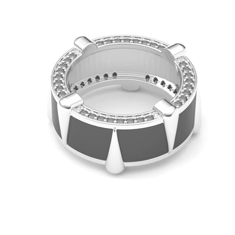 Ruby Sterling Silver Enamel Smoky Cubic Zirconia Ring