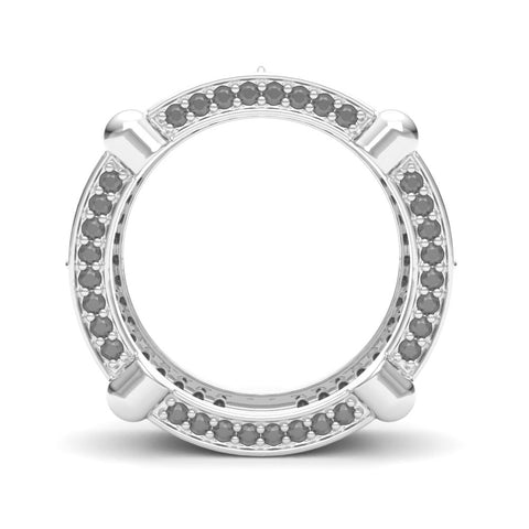 Ruby Sterling Silver Enamel Smoky Cubic Zirconia Ring