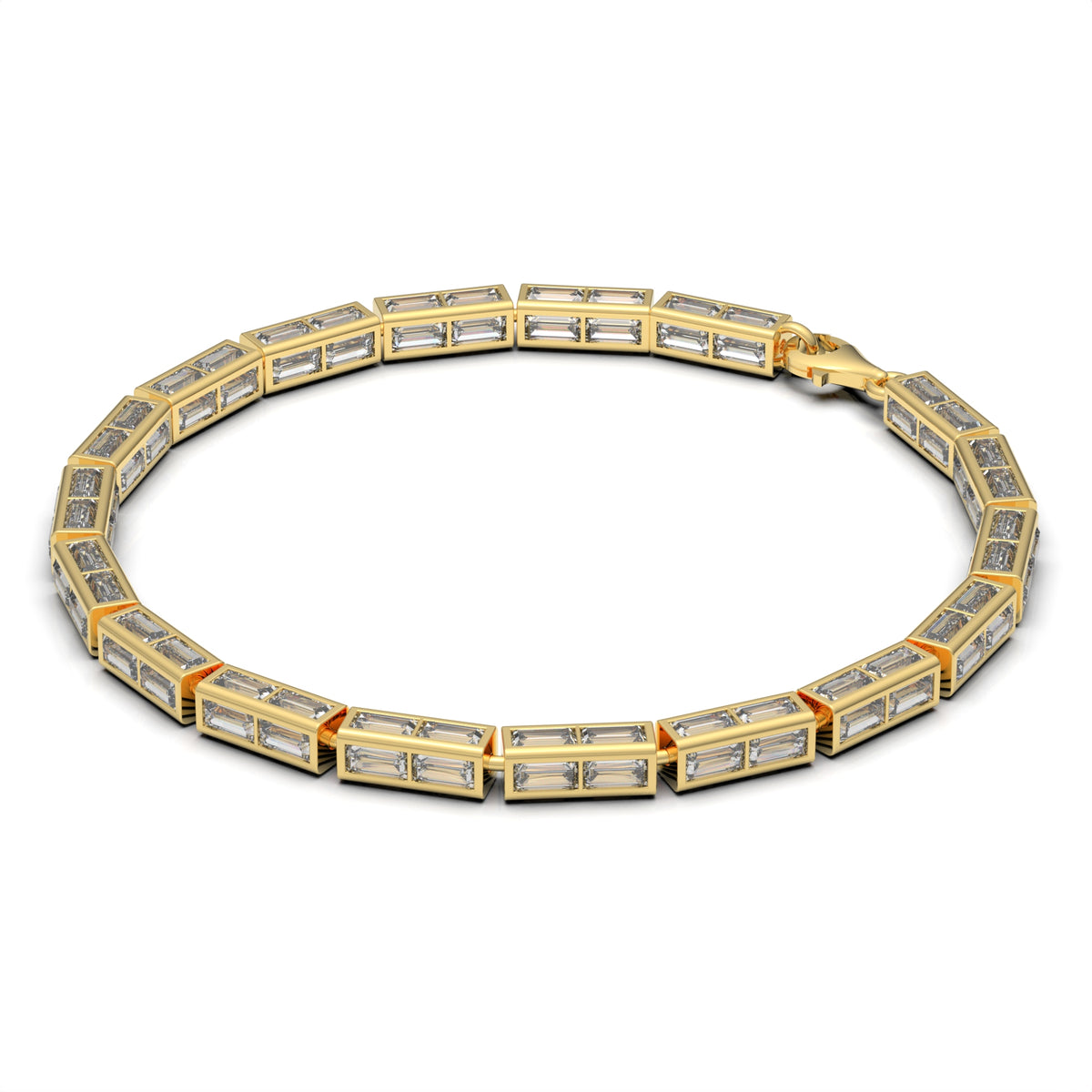 Nora Sterling Silver Gold Plated White Cubic Zirconia Bracelet