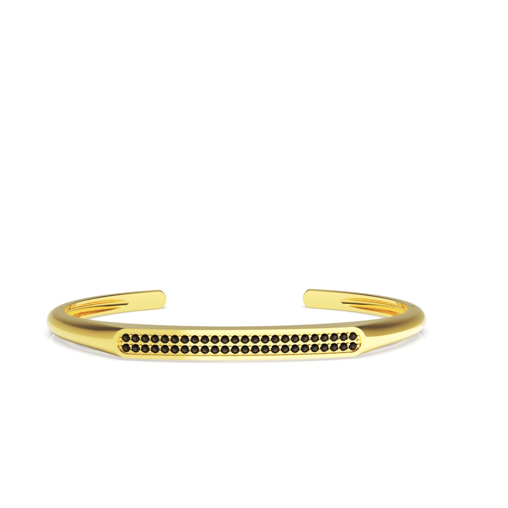 Ruby Sterling Silver Gold Plated Black Spinel Bangle