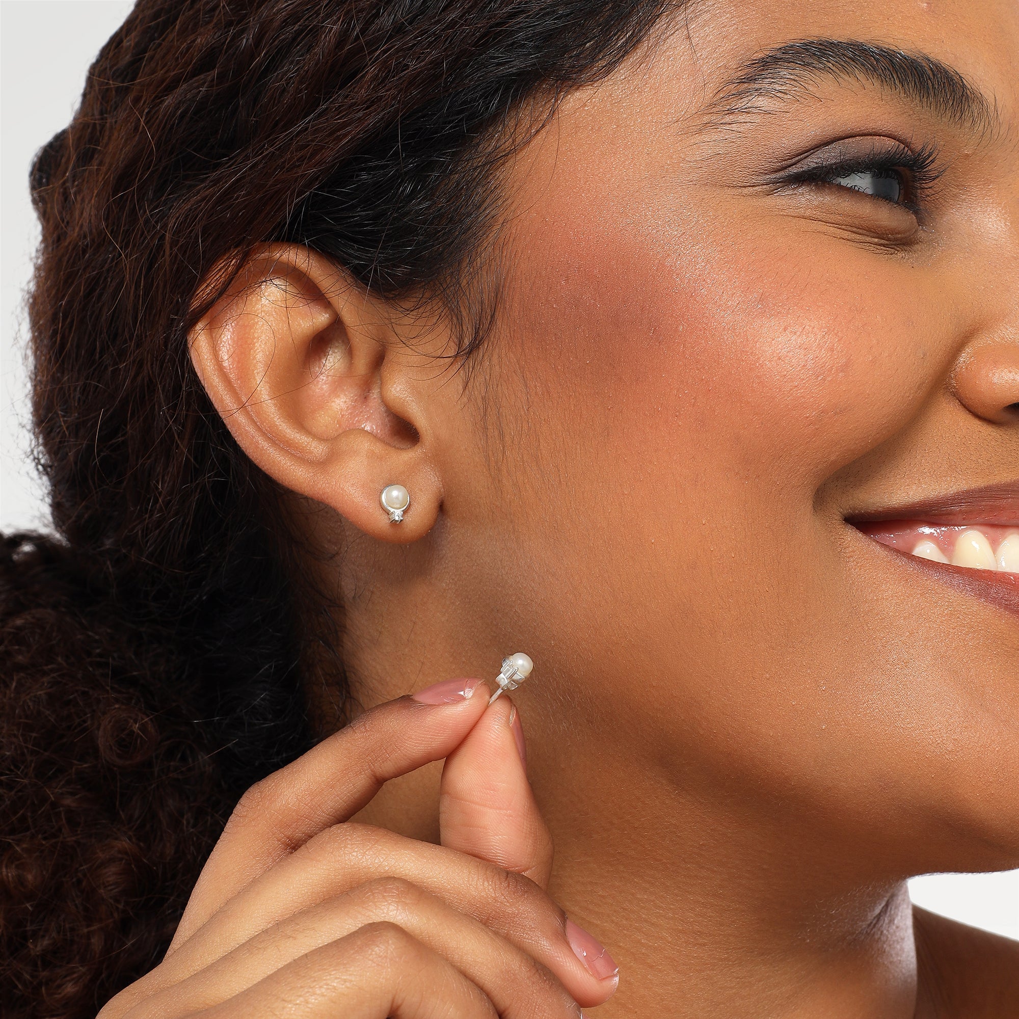 Ella Zirconia Pearl Stud Earrings