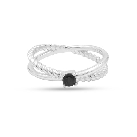 Mia Sterling Silver Black Spinel Ring