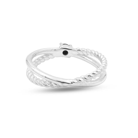Mia Sterling Silver Black Spinel Ring