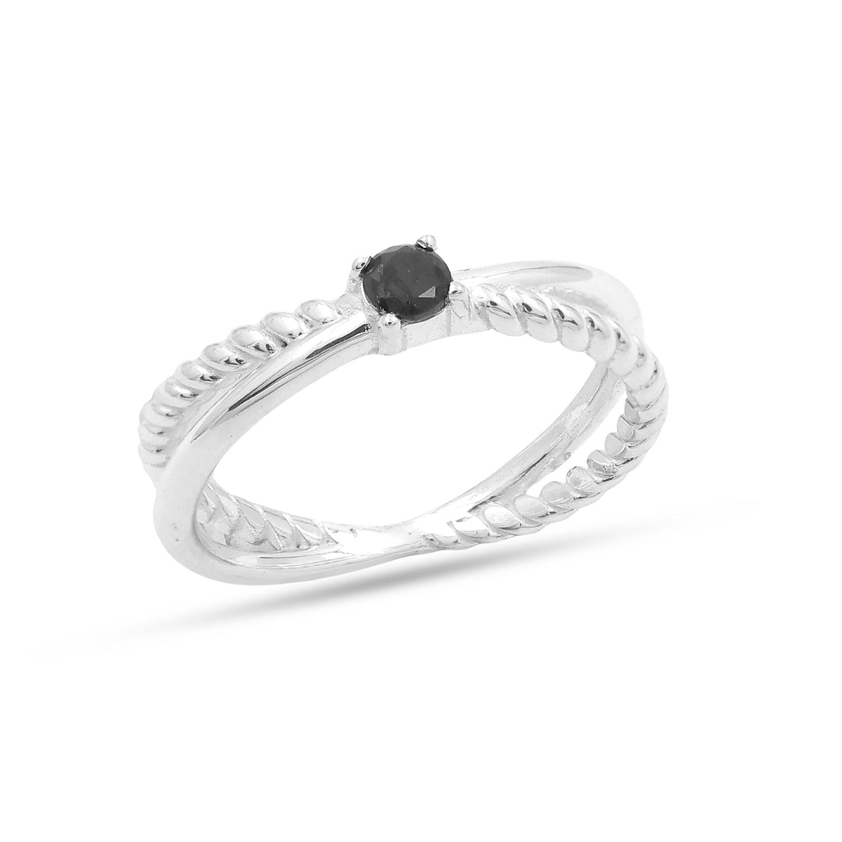 Mia Sterling Silver Black Spinel Ring