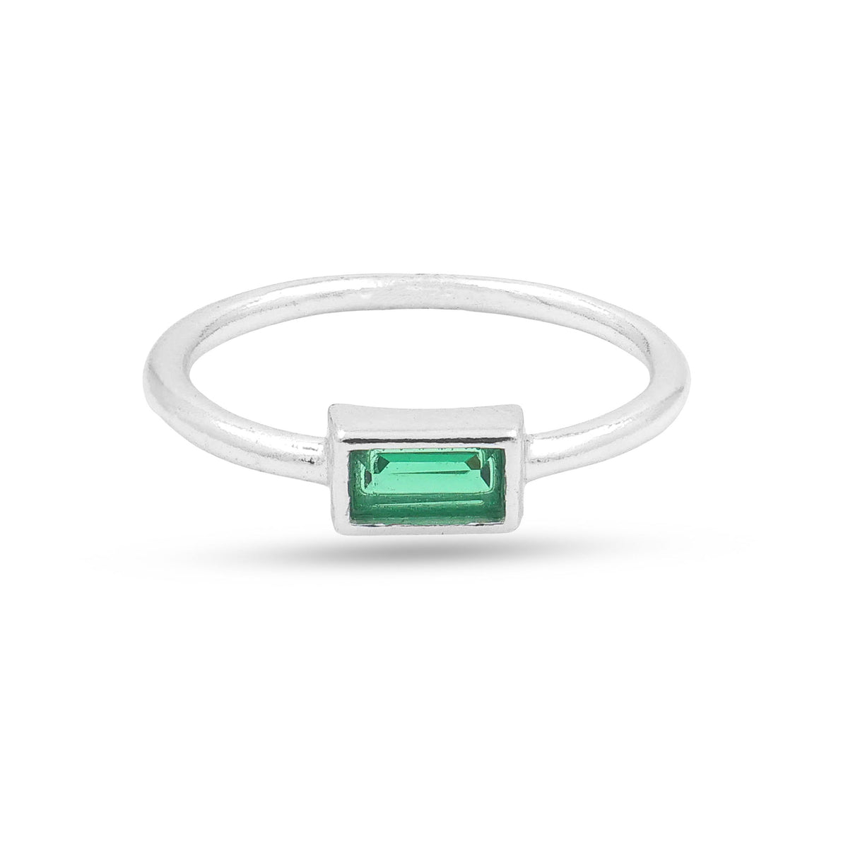 Mia Sterling Silver Imitation Apatite Green Ring