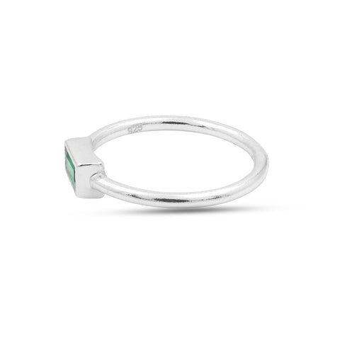 Mia Sterling Silver Imitation Apatite Green Ring