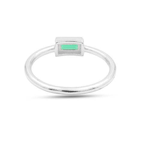 Mia Sterling Silver Imitation Apatite Green Ring
