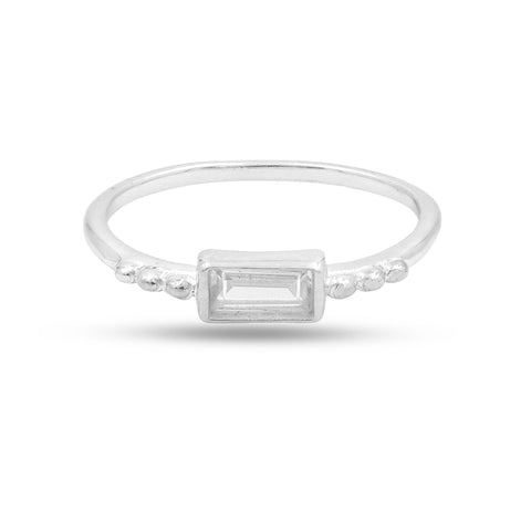 Mia Sterling Silver White Cubic Zirconia Ring