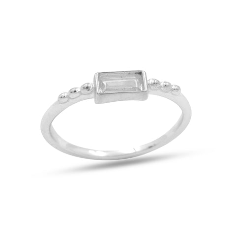 Mia Sterling Silver White Cubic Zirconia Ring