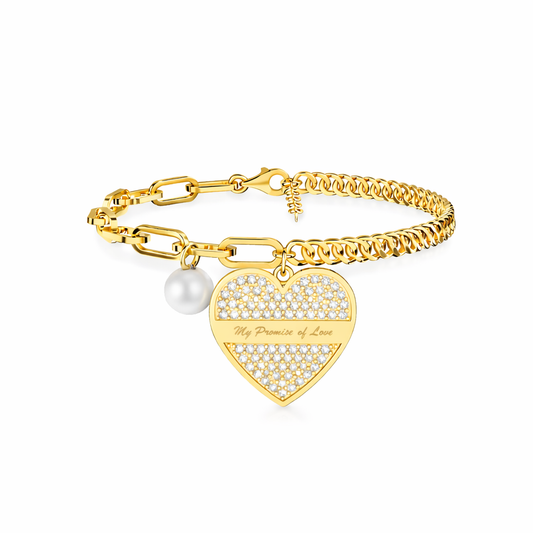 Cyna Silver Pearl Bracelet