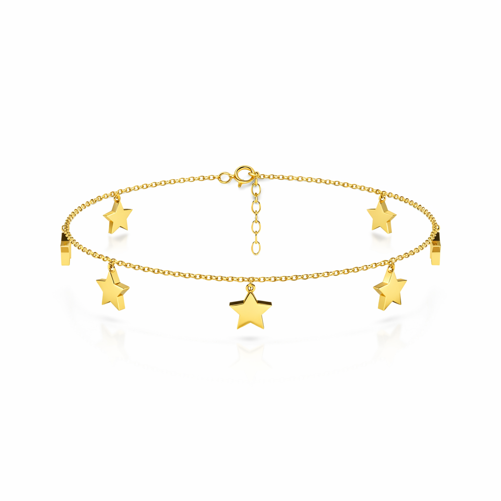 Anvi Silver Star Anklet