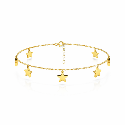 Anvi Silver Star Anklet