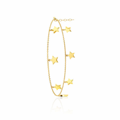Anvi Silver Star Anklet