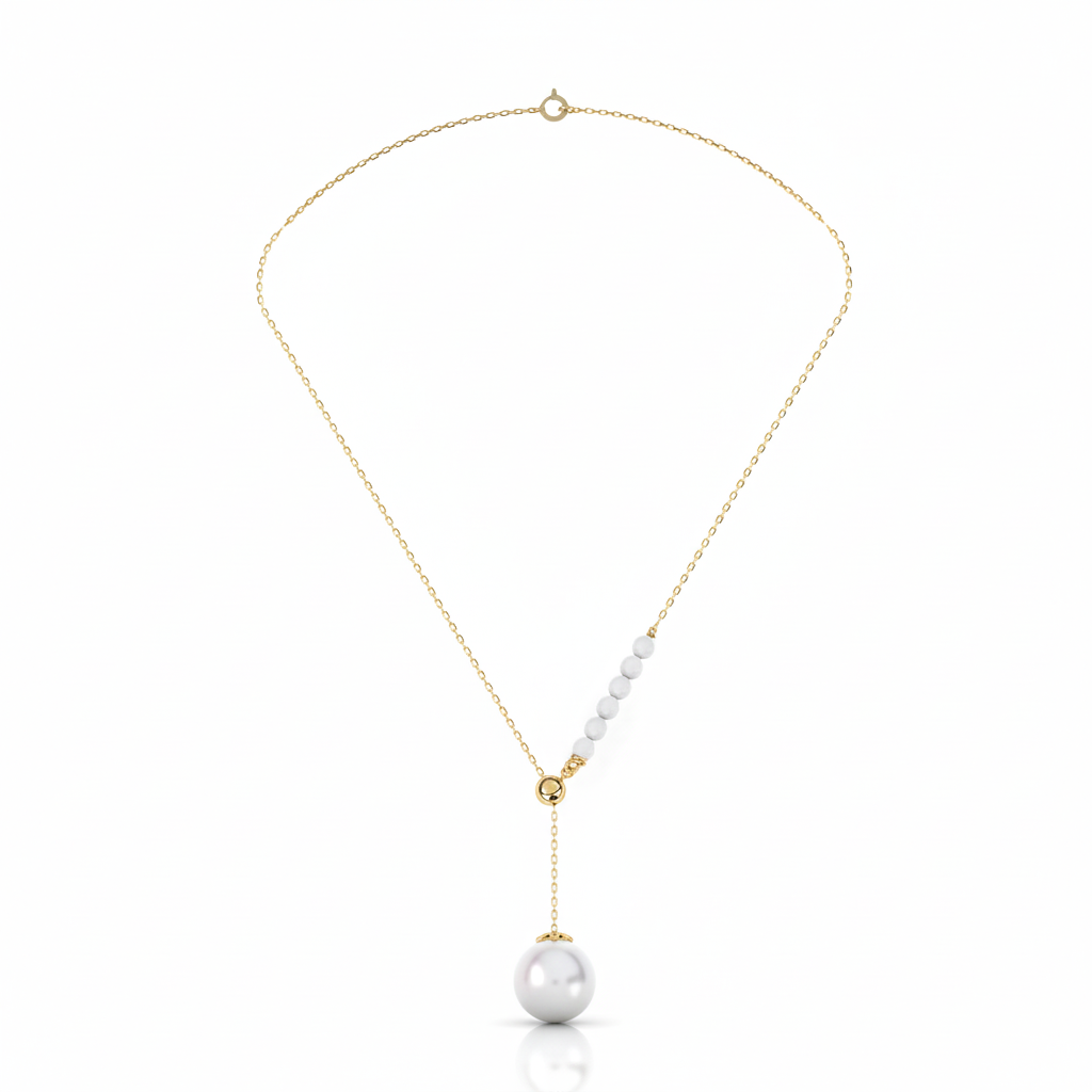 Lue Silver Pearl Necklace