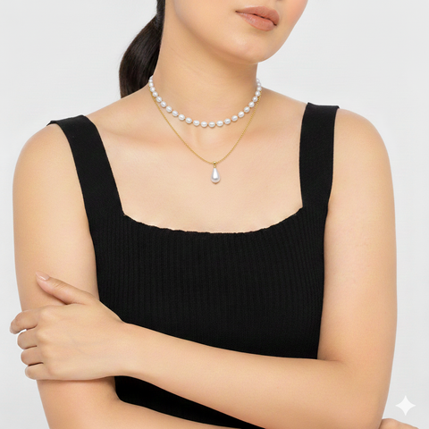 Zoya Silver Pearl Necklace
