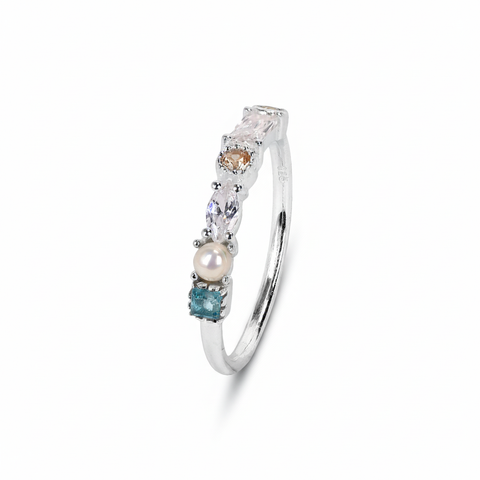 Ava Sterling Silver Multi Gemstone Ring