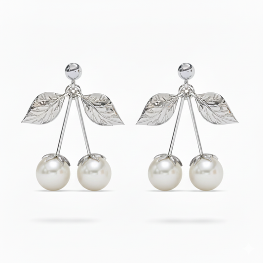 Bria Silver Synthetic Pearl Earrings