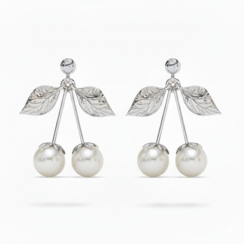 Bria Silver Synthetic Pearl Earrings