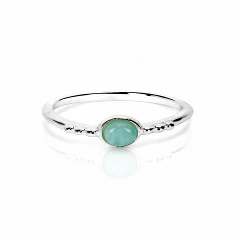 Anna Sterling Silver Oval Amazonite Ring