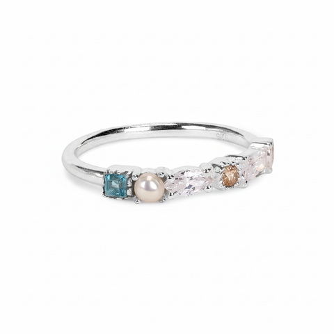 Ava Sterling Silver Multi Gemstone Ring