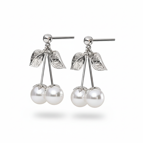 Bria Silver Synthetic Pearl Earrings