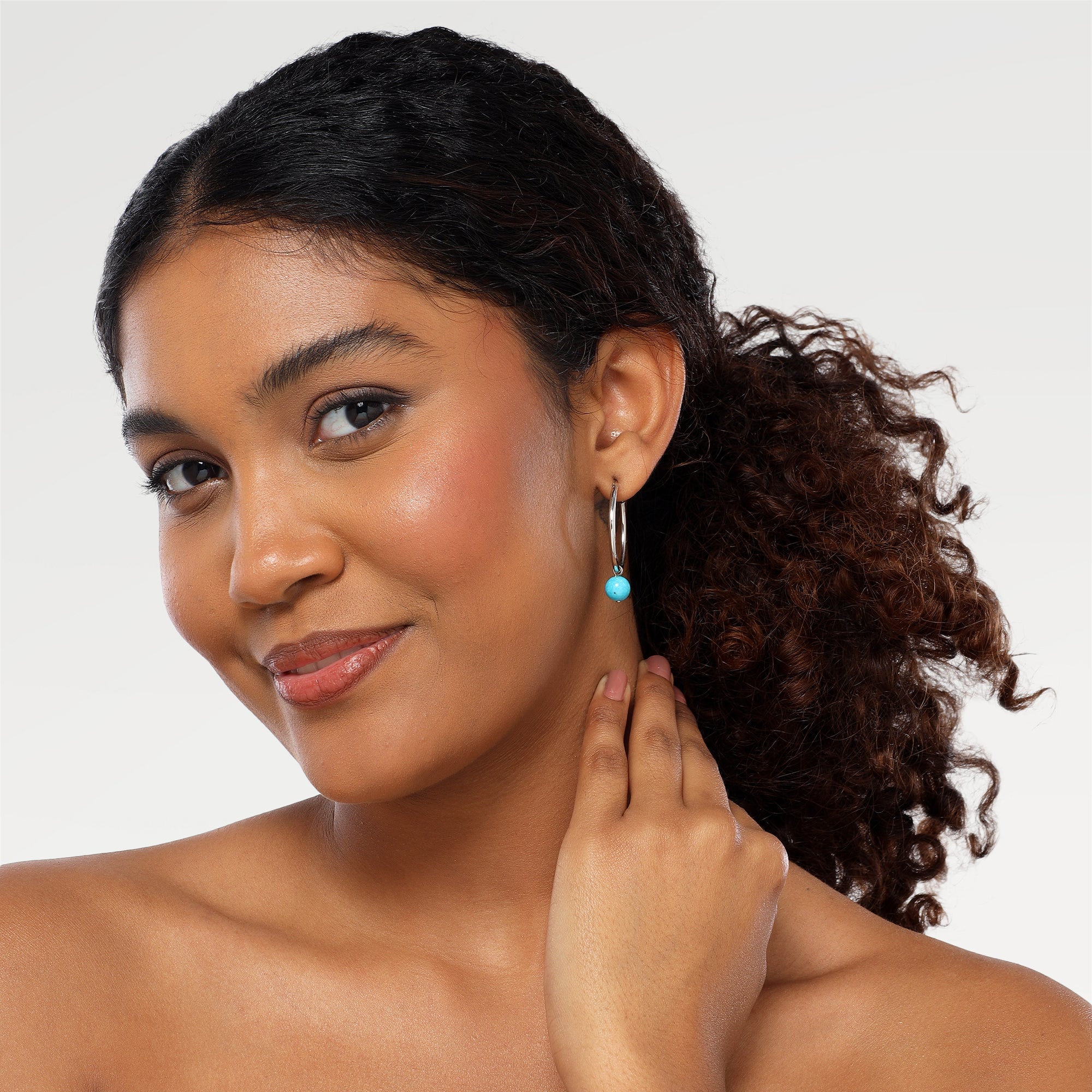 Zoe Larimar Beaded Earrings