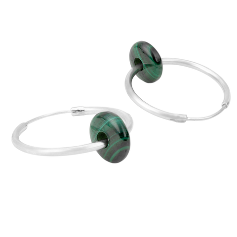 Rina Sterling Silver Malachite Earrings