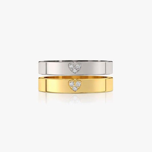 Cova Silver Adjustable Two Tone Ring Set