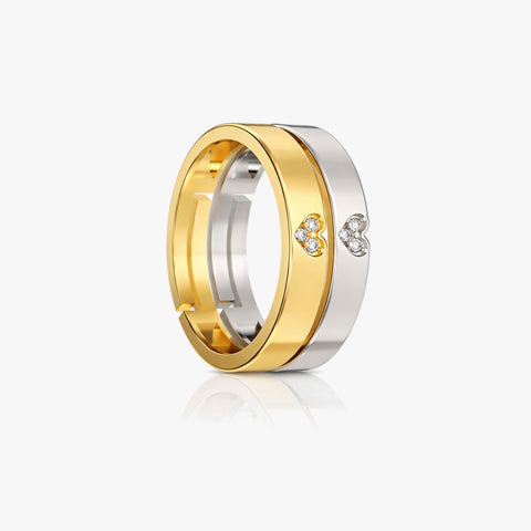 Cova Silver Adjustable Two Tone Ring Set