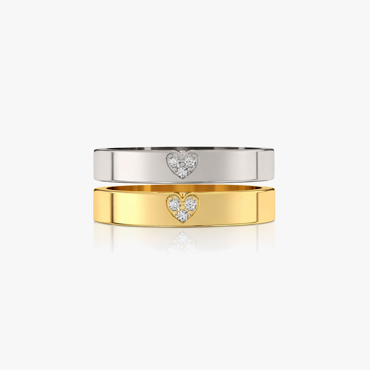 Cova Silver Adjustable Two Tone Ring Set
