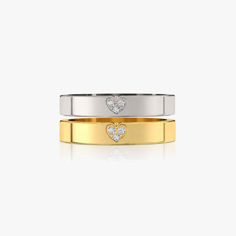 Cova Silver Adjustable Two Tone Ring Set