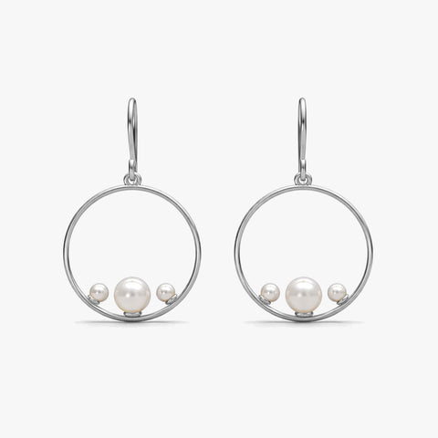 Aila Silver Synthetic Pearl Earrings