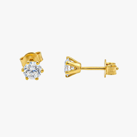 Hemi Silver Diamond Earrings