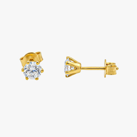 Hemi Silver Diamond Earrings
