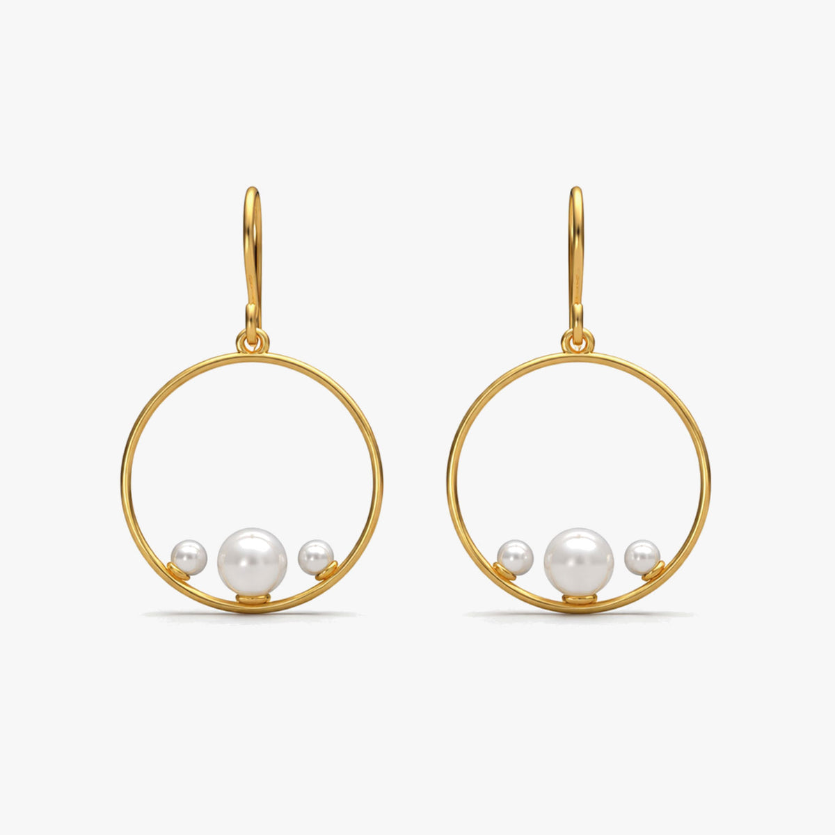 Aila Silver Synthetic Pearl Earrings