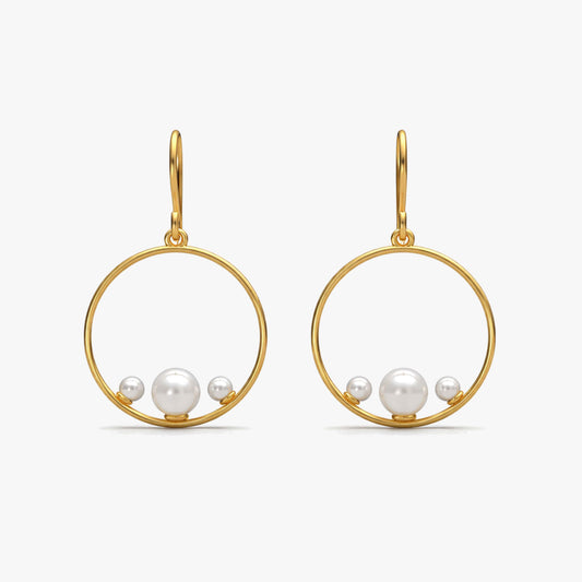 Aila Silver Synthetic Pearl Earrings